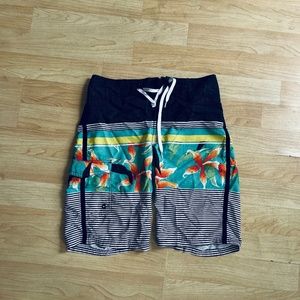 Floral Stripe Bathing Suit Size 30